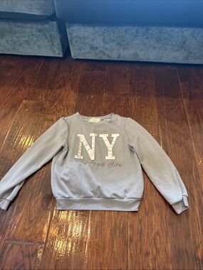 btween Gray Crewneck Sweatshirt with Raised Lettering